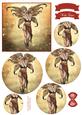 Ethereal Fairy ' Sunset ' Circle Pyramid Decoupage