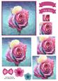 Pretty Rose Watercolour Pyramid Topper