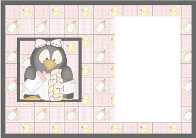 Baby Penguin Pingu Girl Card Insert 1