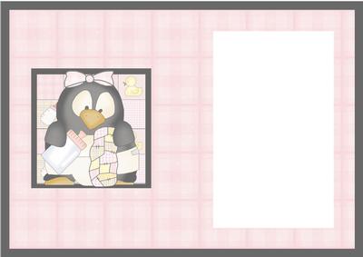 Baby Penguin Pingu Girl Card Insert 2