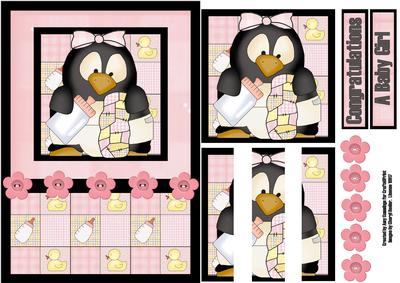 Baby Penguin Pingu Girl Stacker Card