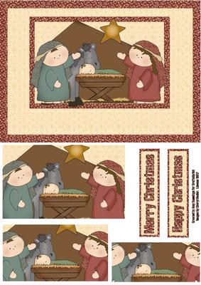 The Nativity Pyramid Landscape Card Front