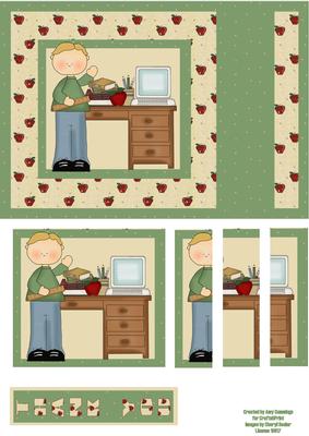 Thank You Teacher! Male Landscape Stacker Card Front