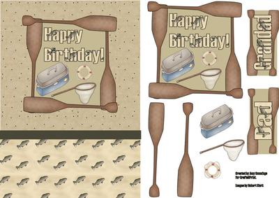 Male Birthday Fishing Decoupage Card