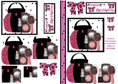 Girl's Make Up Bag Pyramid and Decoupage