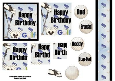 Happy Birthday Golf Pyramid Design