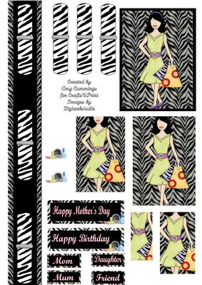 Shopping Lady Zebra Pyramid Design
