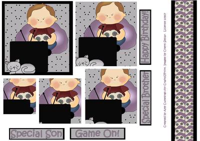 Gaming Boy Pyramid and Border Design