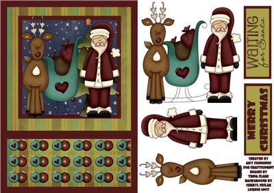 Waiting for Santa Decoupage Card Front