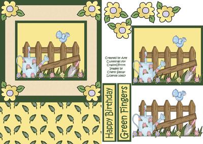 Country Garden Decoupage Card Front