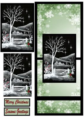 Beautiful Winter Garden Scene Over the Edge Card