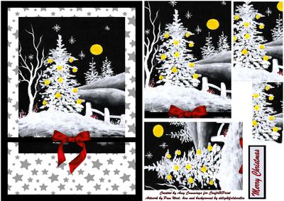 Beautiful Christmas Tree Pyramid Card Front