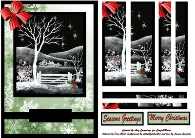 Beautiful Winter Garden Scene Christmas Side Stacker Card