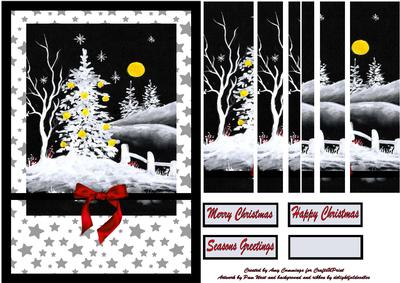 Beautiful Christmas Tree Side Stacker Card Front