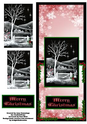 Festive Red Winter Garden Over the Edge Card