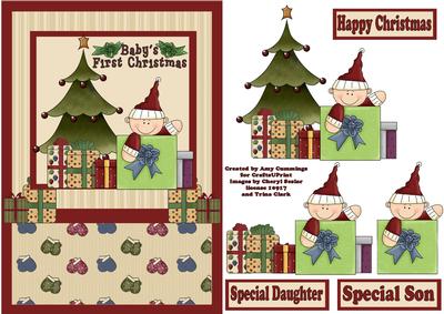 Baby's First Christmas, Decoupage Card Front