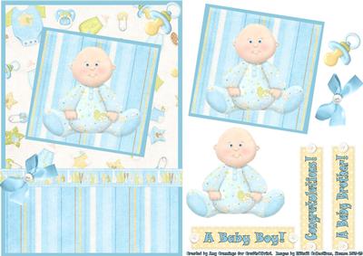 A Baby Boy! Decoupage Card Front