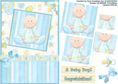 A Baby Boy! Pyramid Card Front