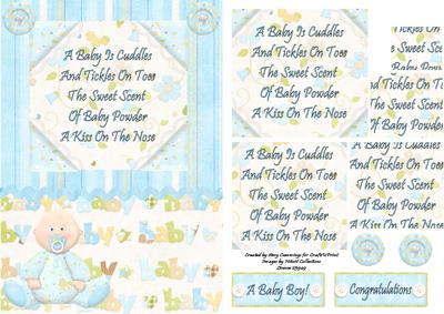 Beautiful Baby Boy Pyramid Card Front