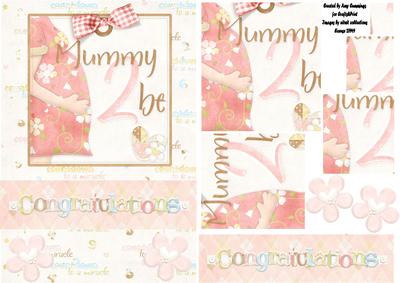 Mummy to Be, Congratulations Pyramid Card Front