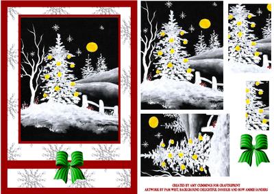 Painted Winter Garden Pyramid Card Front