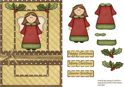 Have an Angelic Christmas Decoupage Card Front