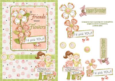 Friends Forever! Decoupage Card Front
