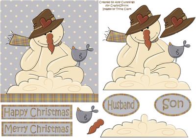 Thoughtful Snowman Male Christmas Card