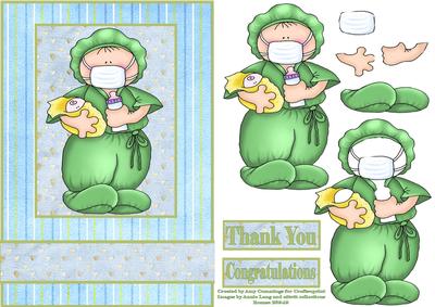 Thank You Nurse! Boy Decoupage Card Front