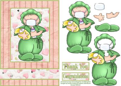 Thank You Nurse! Girl Decoupage Card