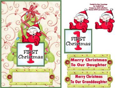 Baby Girl First Christmas Decoupage