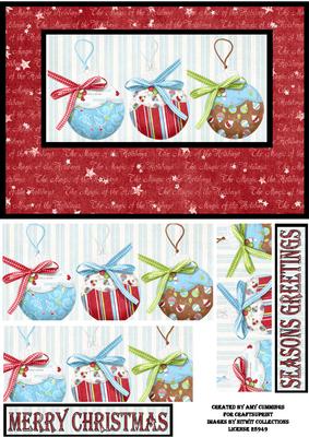 Christmas Baubles Pyramid Card Front