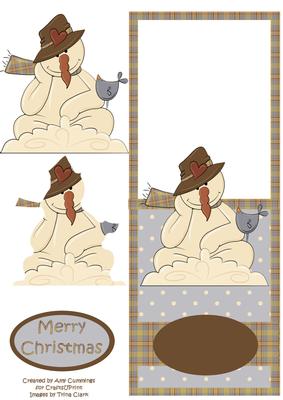 Thoughtful Snowman Over the Edge Card