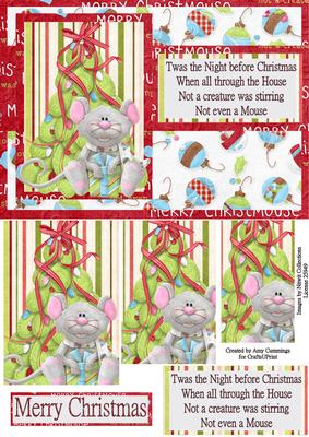 Christmas Mouse Verse Pyramid Card Front