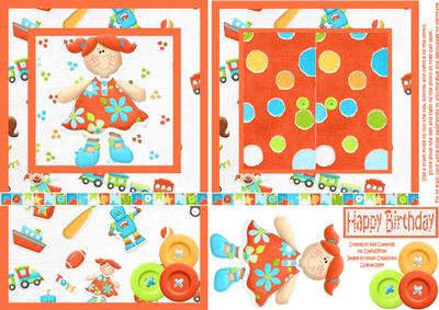Open the Door! Girls Dolly Birthday Card