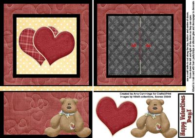 Open the Door! Hearts and Bears Valentines Card