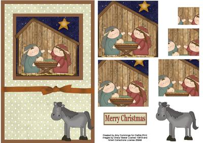 Christmas Nativity Pyramid Card Front