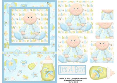 New Baby Boy Pyramid Card