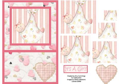 New Baby Girl Pyramid Card