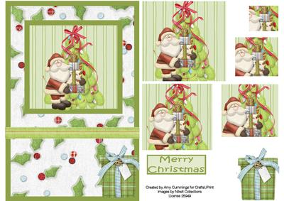 Christmas Santa is Here! Pyramid Card
