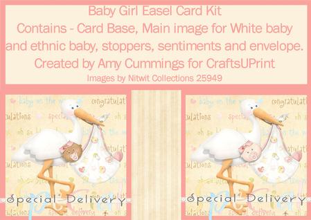 New Baby Girl Easel Card Kit