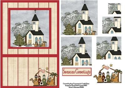 Christmas Church Pyramid Card
