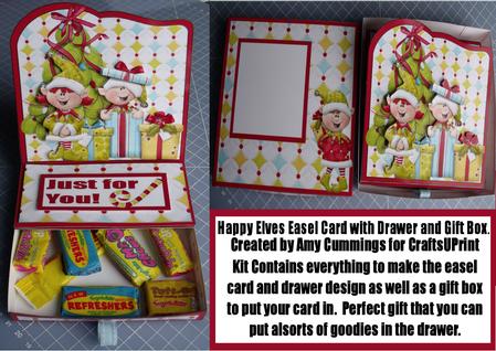 Happy Elves! Easel Drawer Card Design