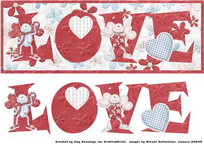 Love Bugs Large Dl Word Card
