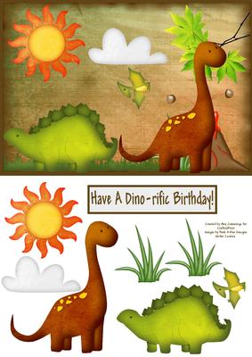 Dino-rific! Birthday Decoupage Card