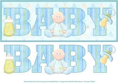 New Baby Boy Large Dl Word Card