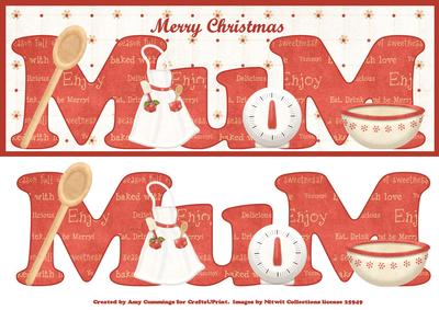 Mum Baking Christmas Large Dl Card