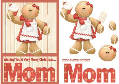 Merry Christmas Mom A5 Decoupage Card