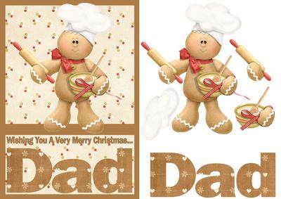 Merry Christmas Dad A5 Decoupage Card
