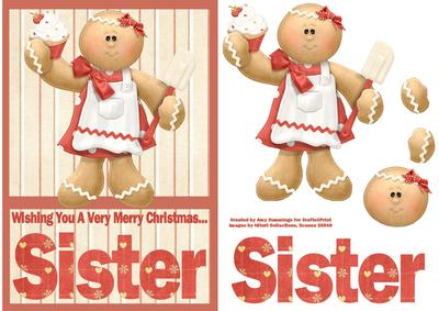 Merry Christmas Sister A5 Decoupage Card